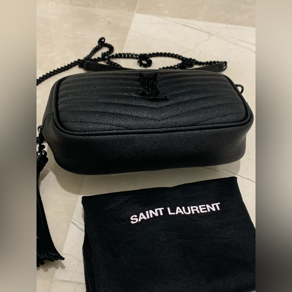 Saint Laurent Mini Lou Pebbled Leather Camera Bag - Picture 2 of 15